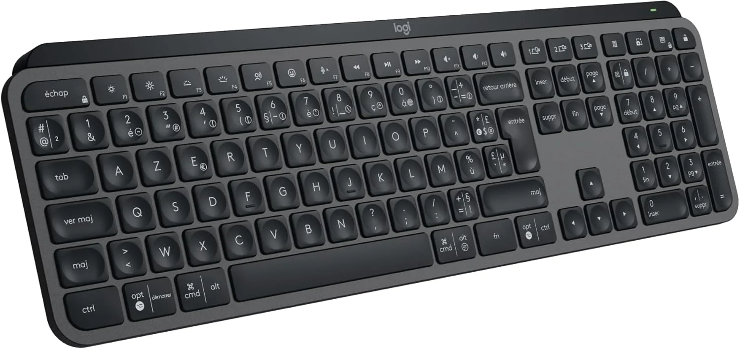Logitech MX Keys  Clavier Sans Fil Premium Rétroéclairé (Bluetooth & Logi Bolt)