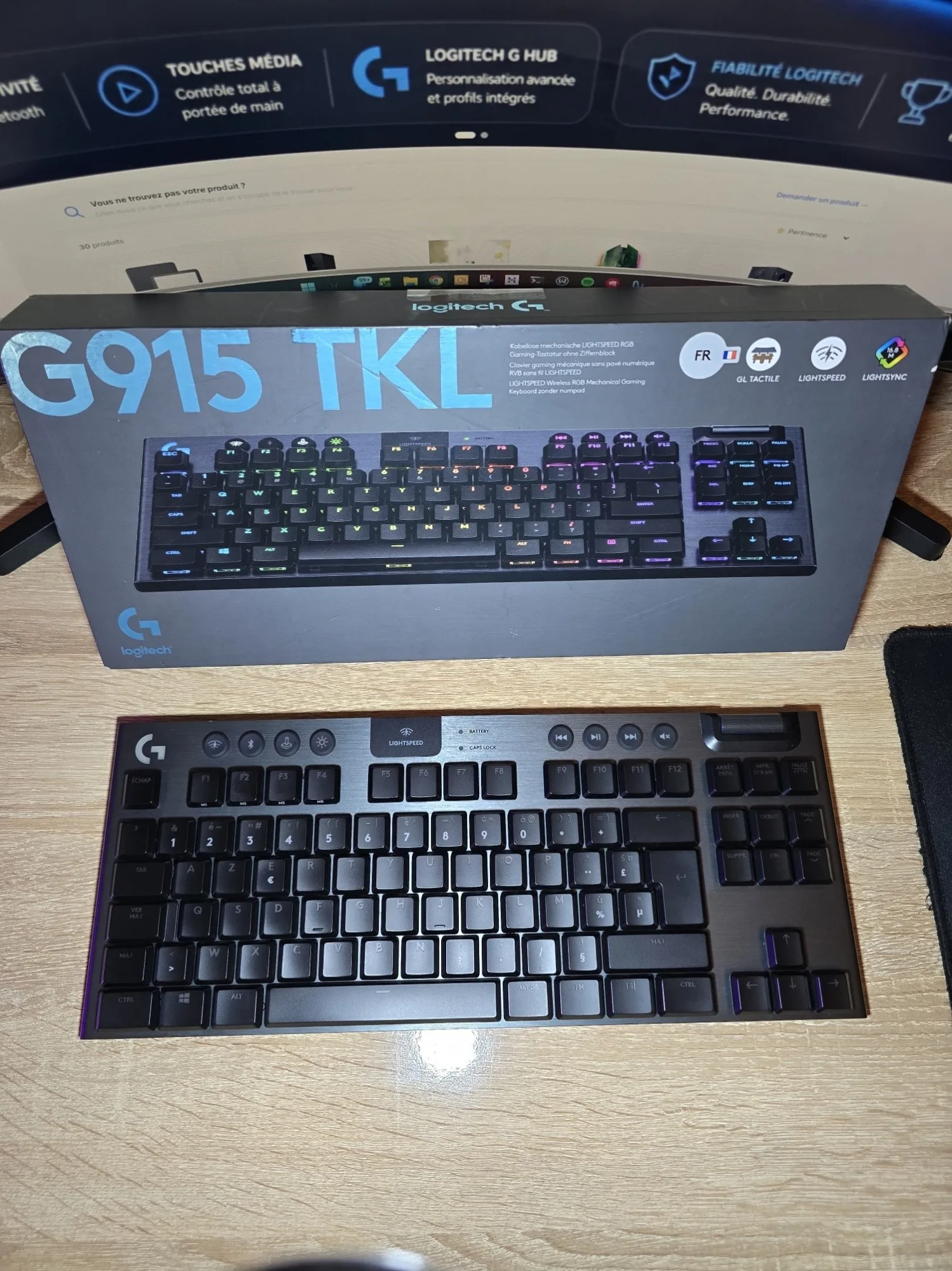 Logitech G915 TKL Lightspeed – Clavier Mécanique Gaming Sans Fil  GL Tactile