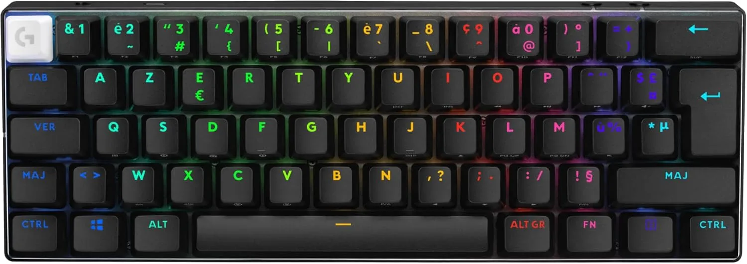 Logitech G PRO X 60 LIGHTSPEED – Clavier Gaming Sans Fil 60% – AZERTY FR – RGB