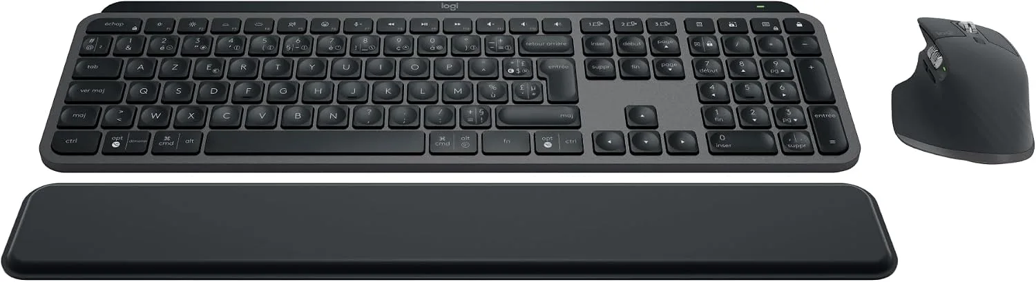 Logitech MX Keys S Combo – Clavier + Souris Sans Fil + Repose-Poignets – QWERTZ Deutsch