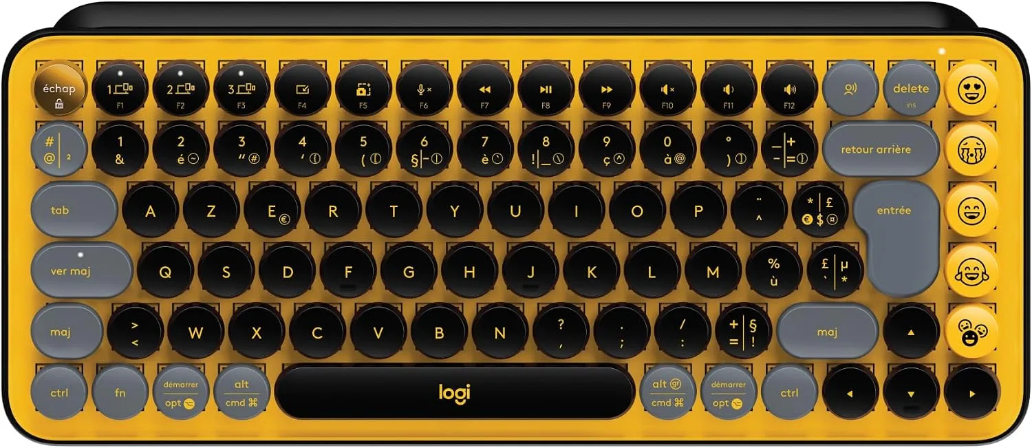 Logitech POP Keys FR – Clavier Mécanique Sans Fil – Jaune